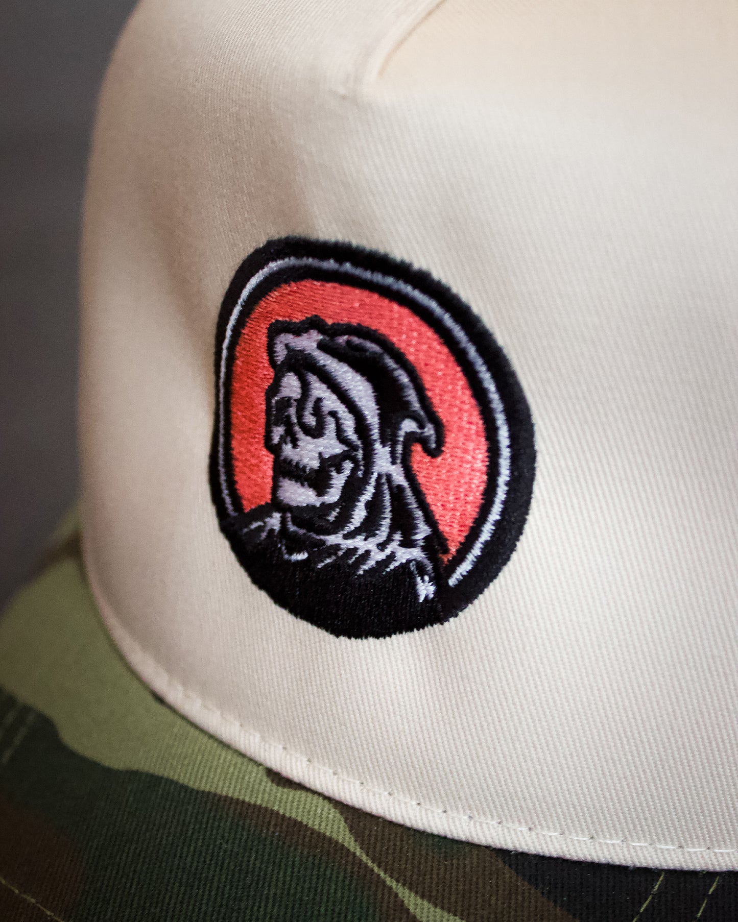 Lost 40 Badge Cream & Camo Hat